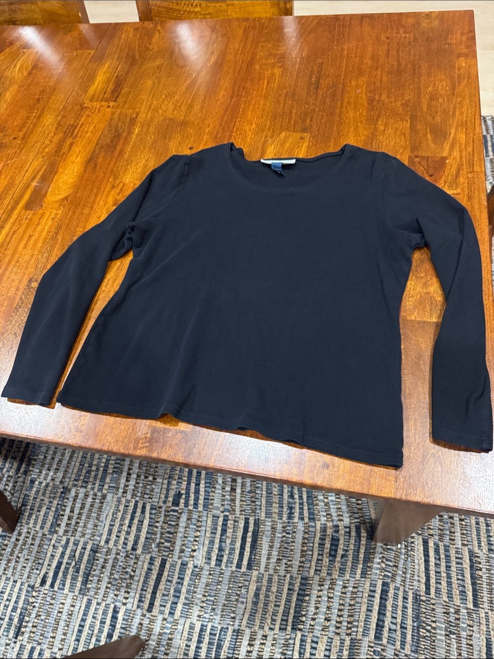 Karen Scott Classic Black Long-Sleeve Women’s Top